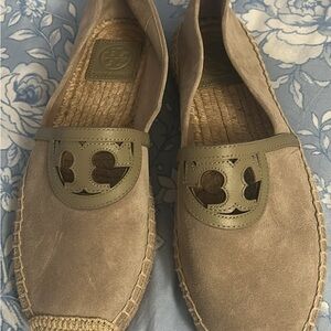 Tory Burch Sidney Fumo Tan Espadrilles